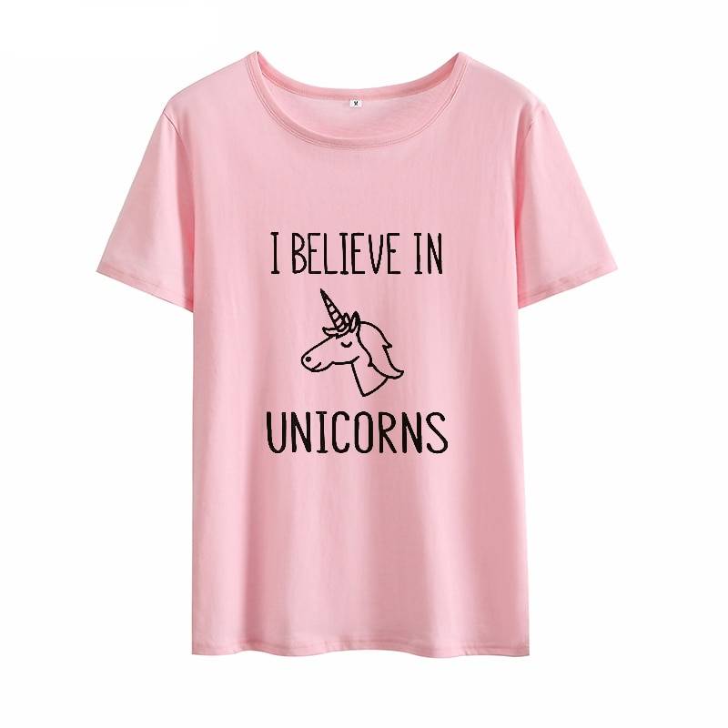 Believe In Unicorns T-Shirt - M / Pink - T-Shirts - Shirts & Tops - 18 - 2024