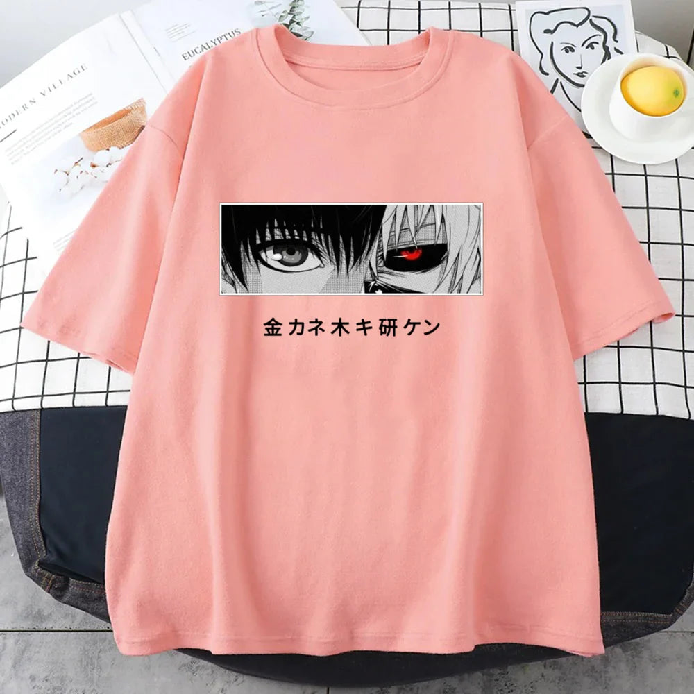 Berserker Gaze Graphic Tee – Edgy Monochrome Anime-Inspired Shirt - Pink / XXXL - T-Shirts - Shirts & Tops - 5 - 2024