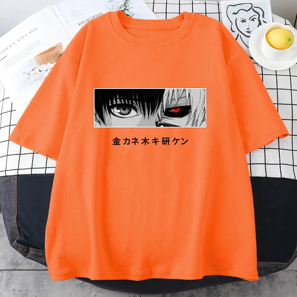 Berserker Gaze Graphic Tee – Edgy Monochrome Anime-Inspired Shirt - Orange / 4XL - T-Shirts - Shirts & Tops - 6 - 2024