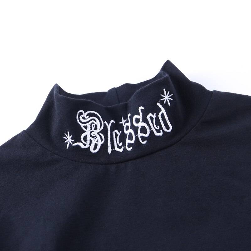 ’Blessed’ Goth Crop Top - T-Shirts - Shirts & Tops - 16 - 2024
