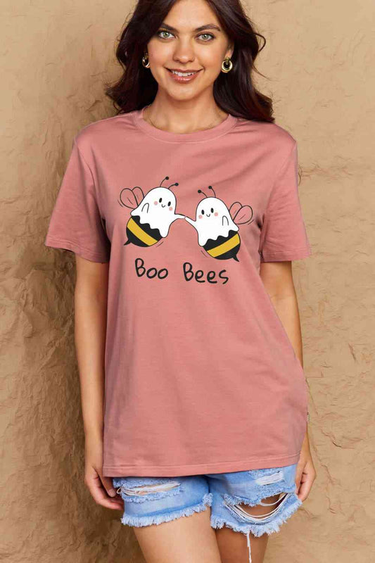 BOO BEES Graphic Cotton T-Shirt - Pink / S - T-Shirts - Shirts & Tops - 1 - 2024