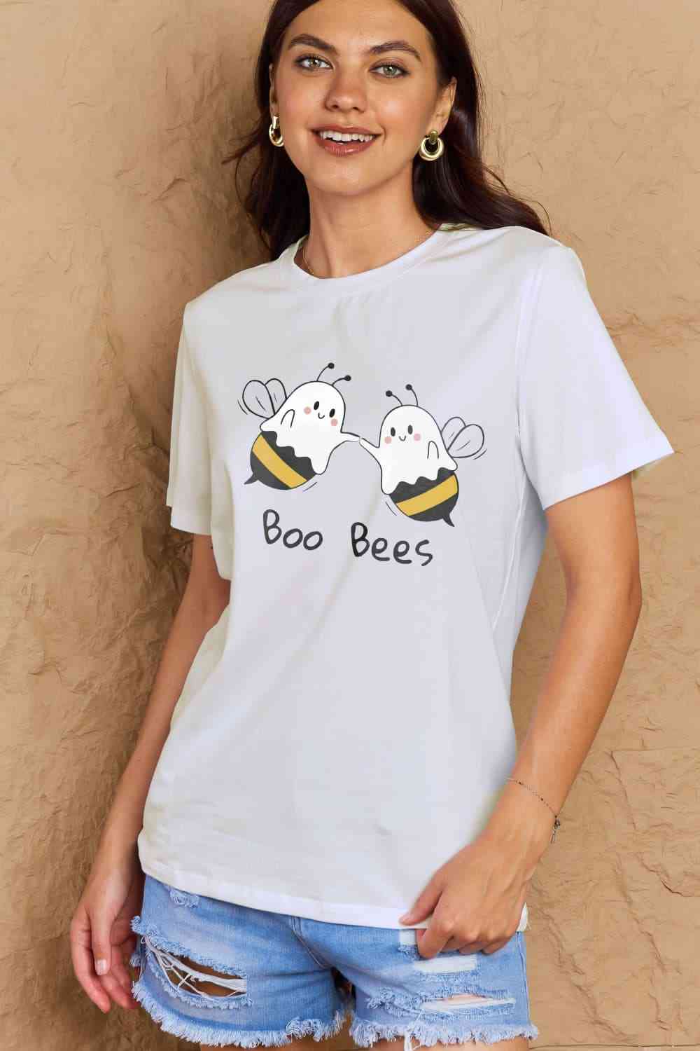 BOO BEES Graphic Cotton T-Shirt - T-Shirts - Shirts & Tops - 8 - 2024