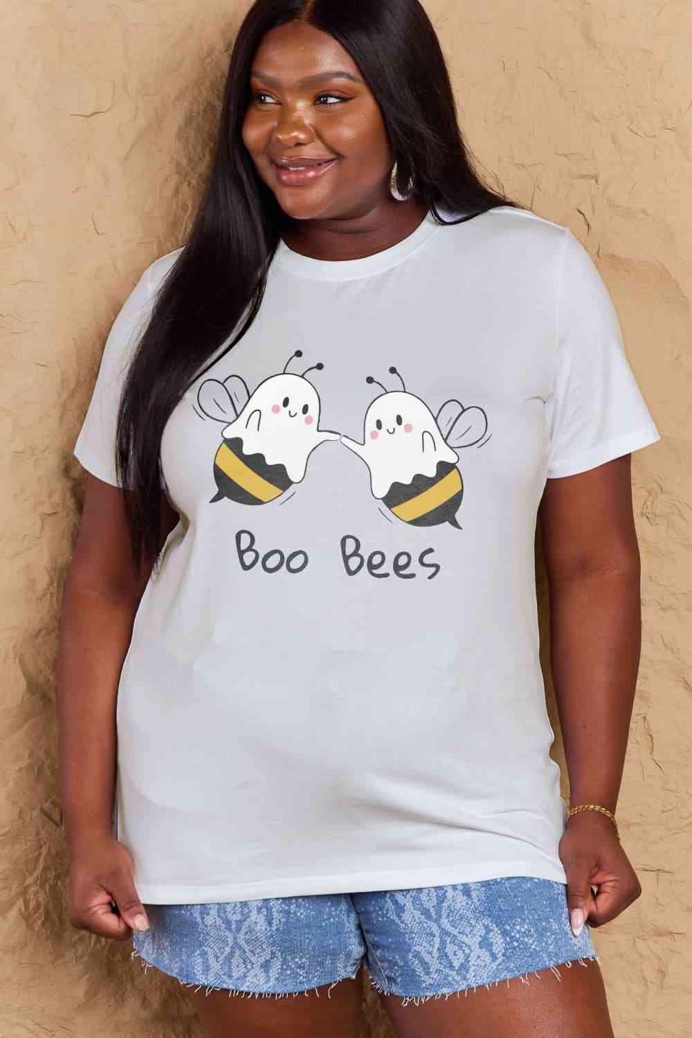BOO BEES Graphic Cotton T-Shirt - T-Shirts - Shirts & Tops - 10 - 2024