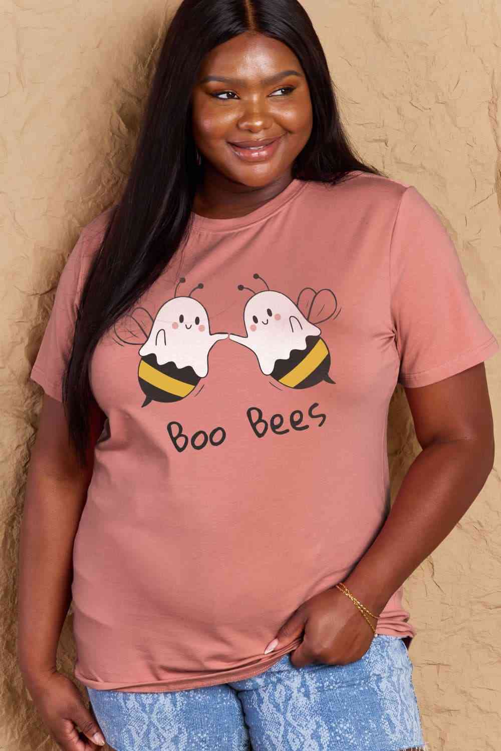 BOO BEES Graphic Cotton T-Shirt - T-Shirts - Shirts & Tops - 5 - 2024