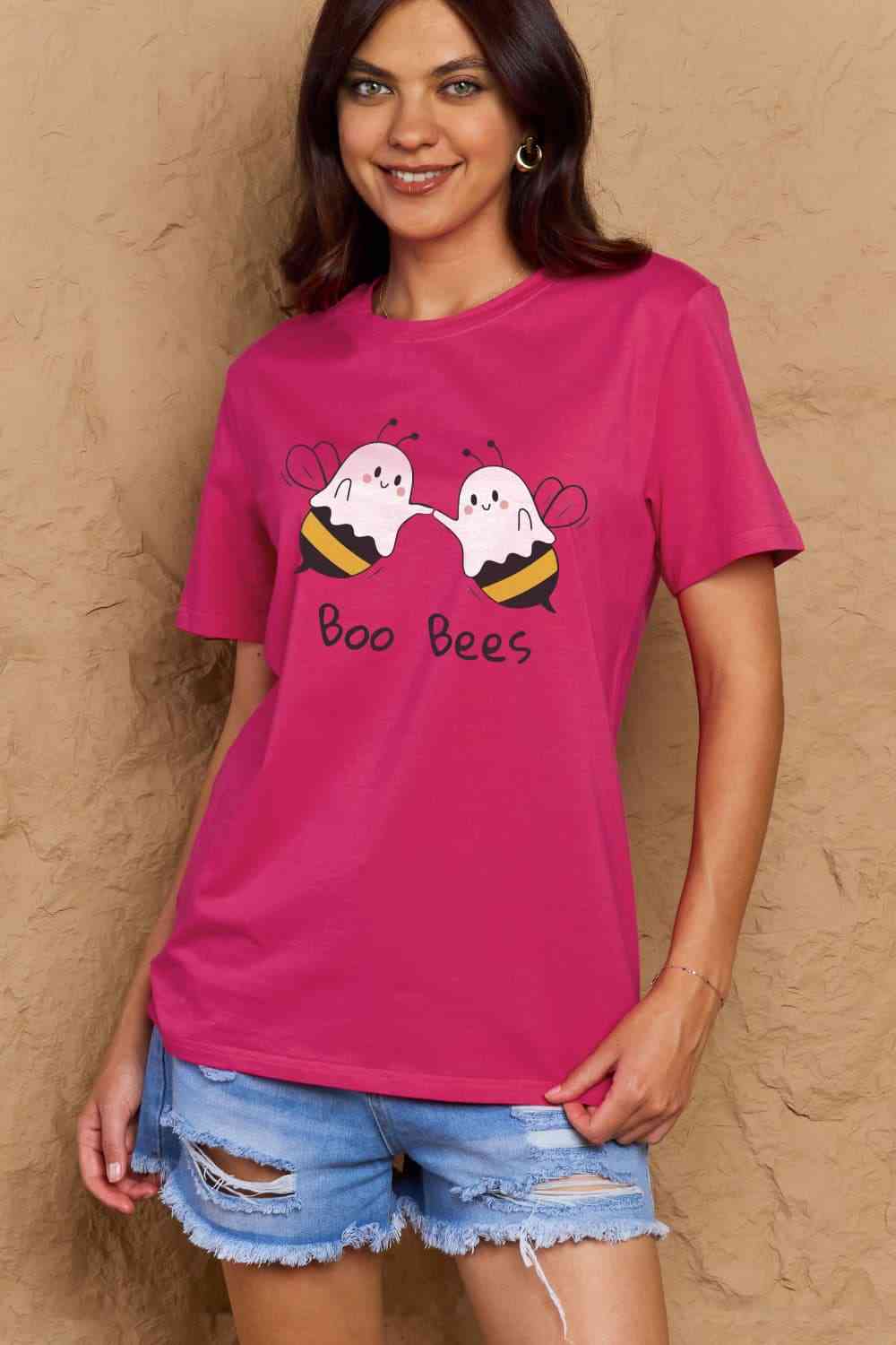 BOO BEES Graphic Cotton T-Shirt - T-Shirts - Shirts & Tops - 14 - 2024