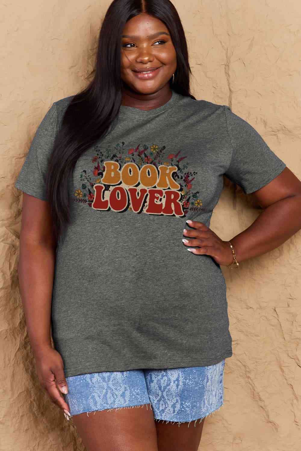 BOOK LOVER Graphic Cotton Tee - Charcoal / S - T-Shirts - Shirts & Tops - 7 - 2024