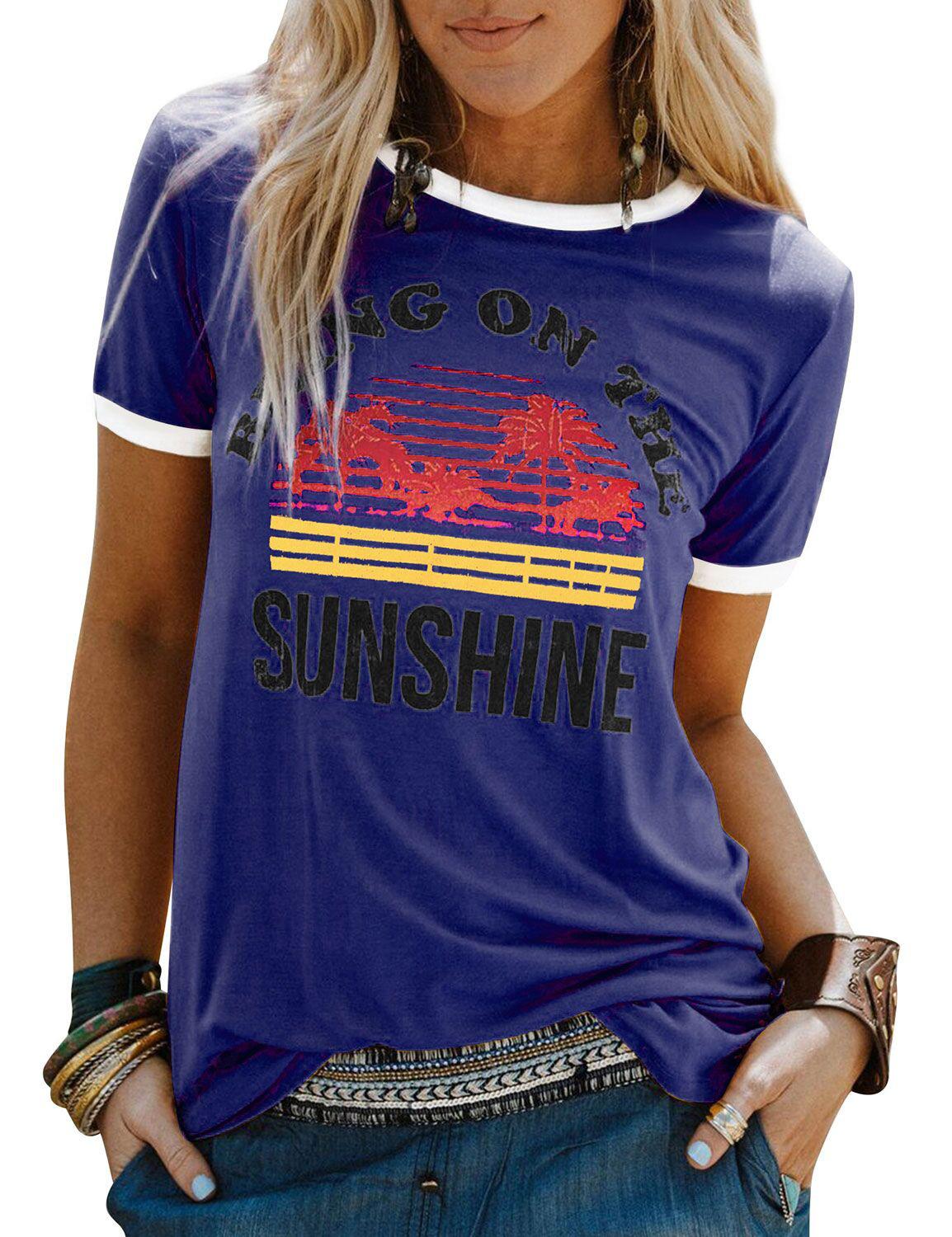 Bring On The Sunshine Tee - Blue / XXL - T-Shirts - Shirts & Tops - 48 - 2024