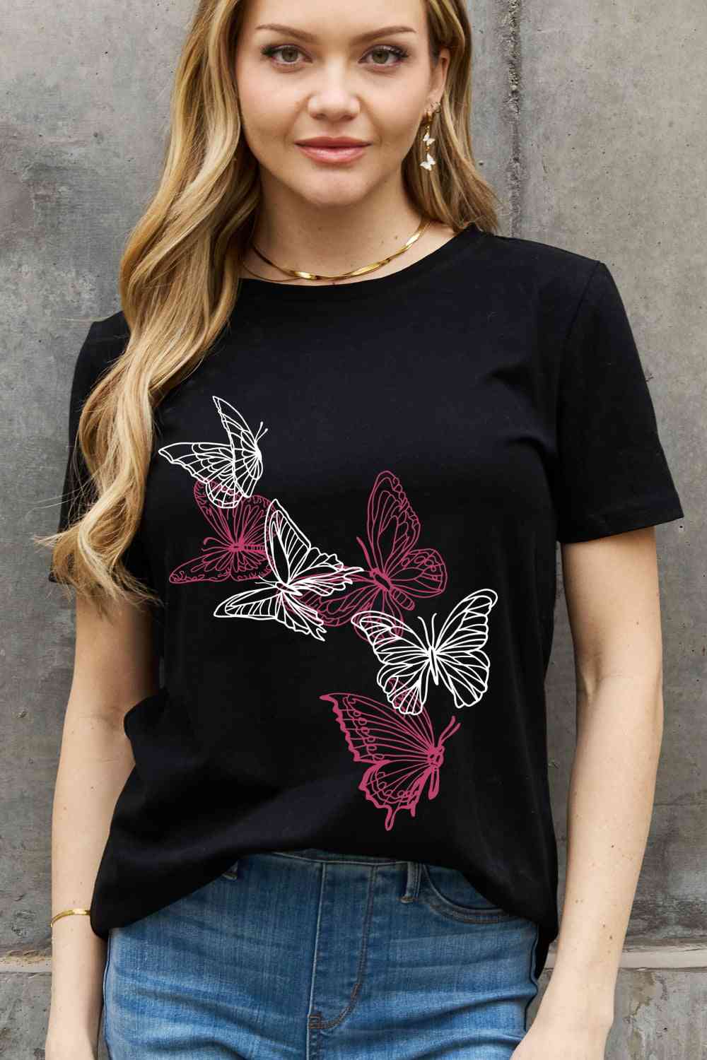 Butterfly Graphic Cotton Tee - T-Shirts - Shirts & Tops - 12 - 2024