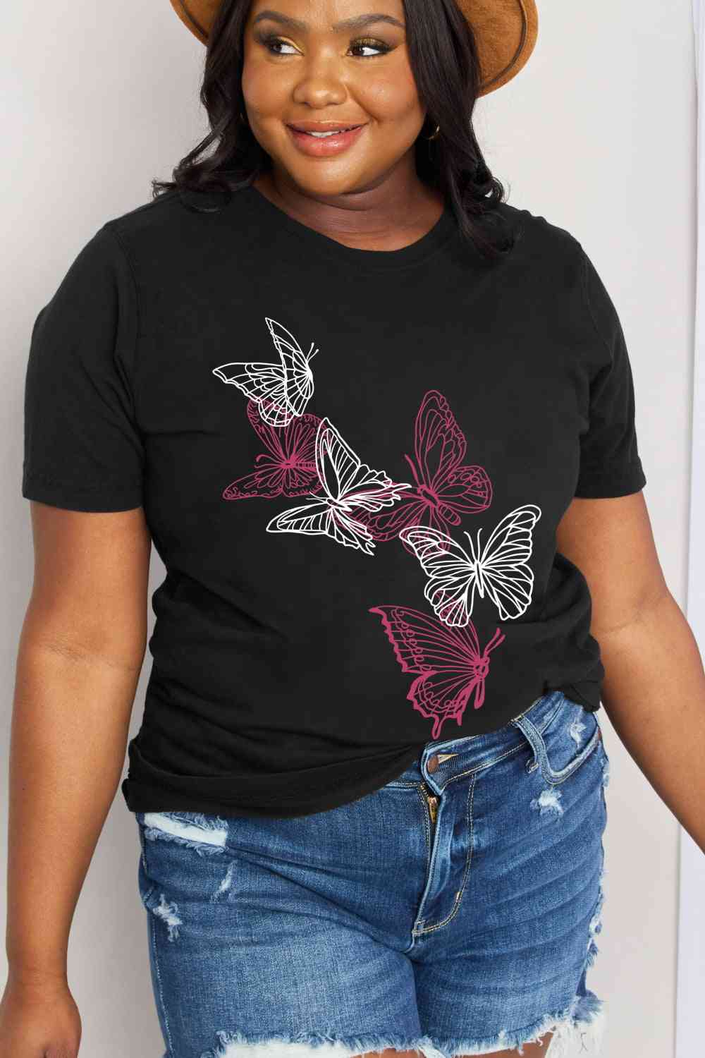 Butterfly Graphic Cotton Tee - T-Shirts - Shirts & Tops - 8 - 2024