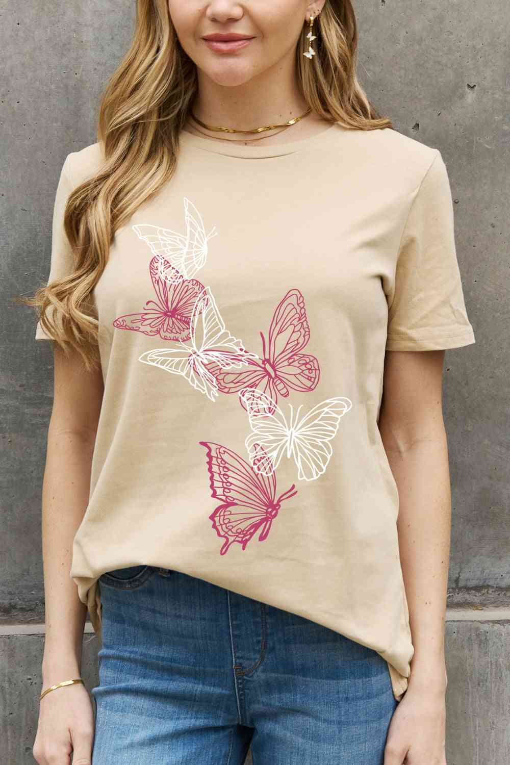 Butterfly Graphic Cotton Tee - T-Shirts - Shirts & Tops - 6 - 2024