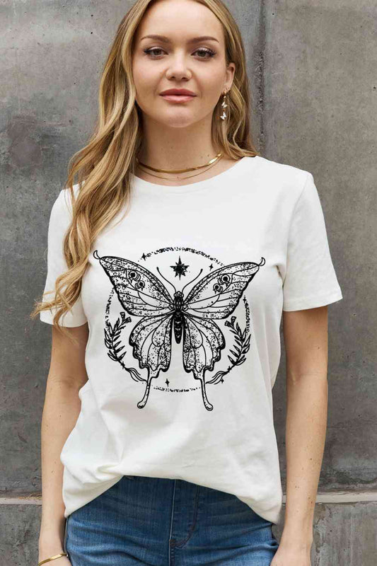 Butterfly Graphic Cotton Tee - White / S - T-Shirts - Shirts & Tops - 1 - 2024