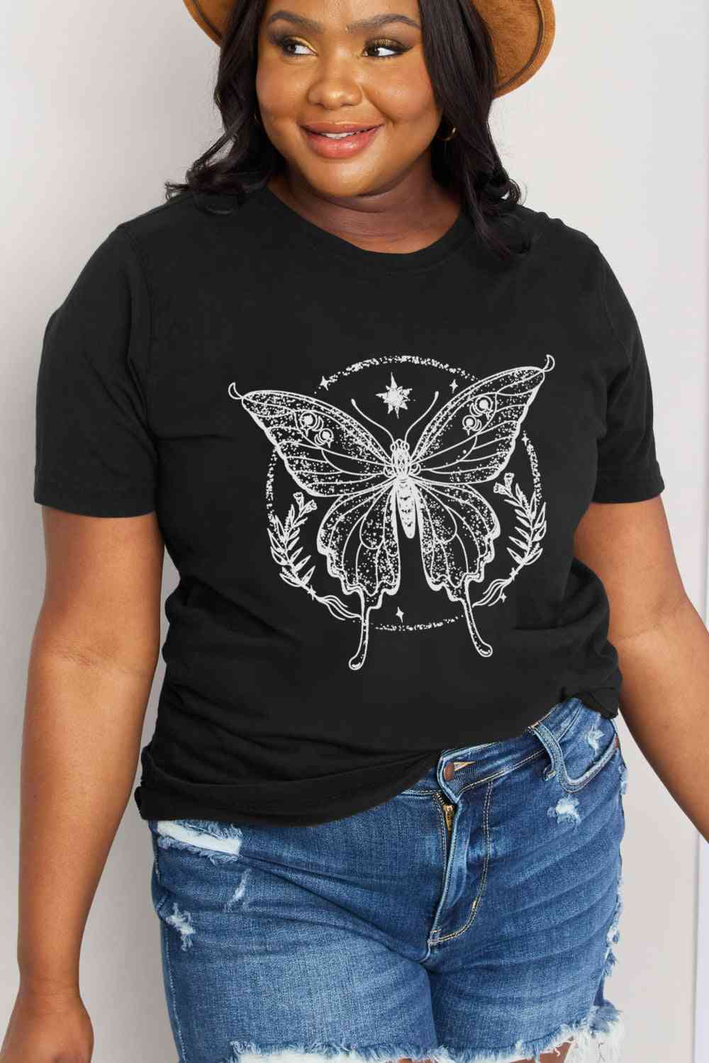 Butterfly Graphic Cotton Tee - T-Shirts - Shirts & Tops - 12 - 2024