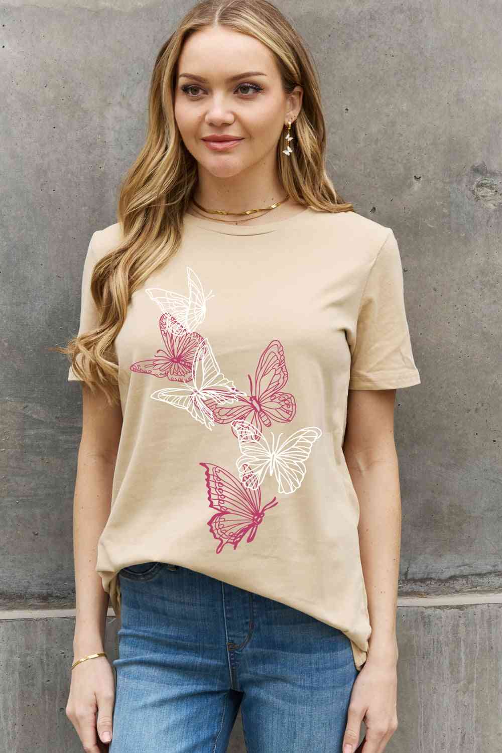 Butterfly Graphic Cotton Tee - T-Shirts - Shirts & Tops - 3 - 2024