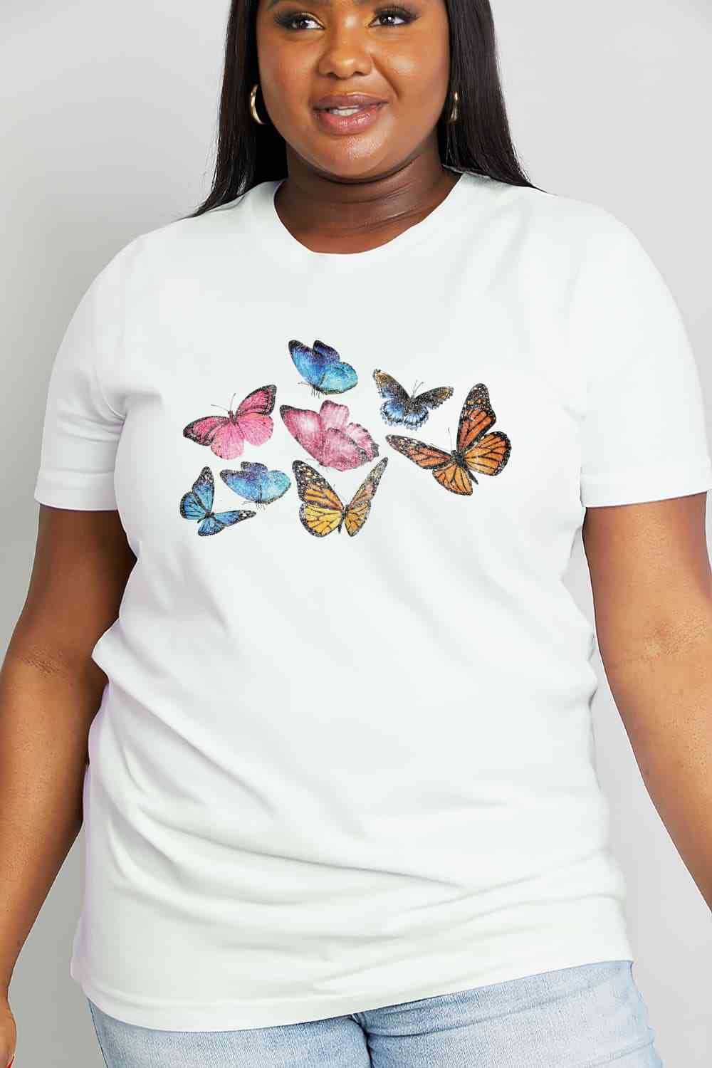 Butterfly Graphic Cotton Tee - T-Shirts - Shirts & Tops - 5 - 2024