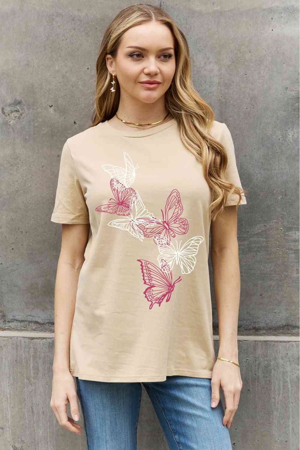 Butterfly Graphic Cotton Tee - T-Shirts - Shirts & Tops - 4 - 2024
