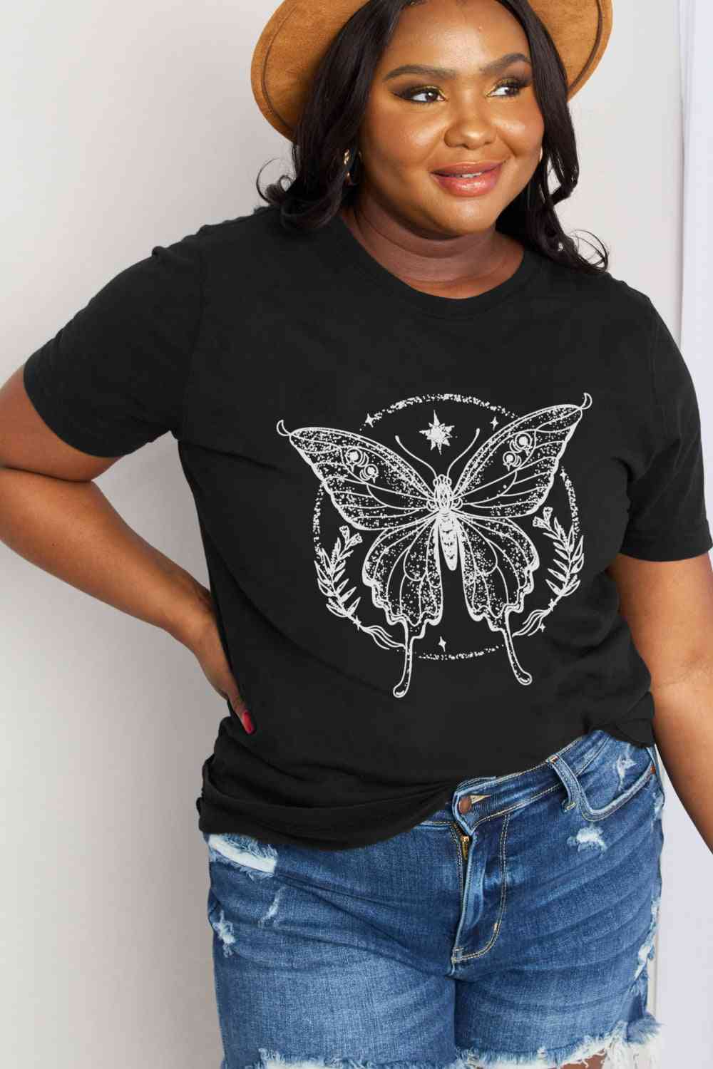 Butterfly Graphic Cotton Tee - T-Shirts - Shirts & Tops - 11 - 2024