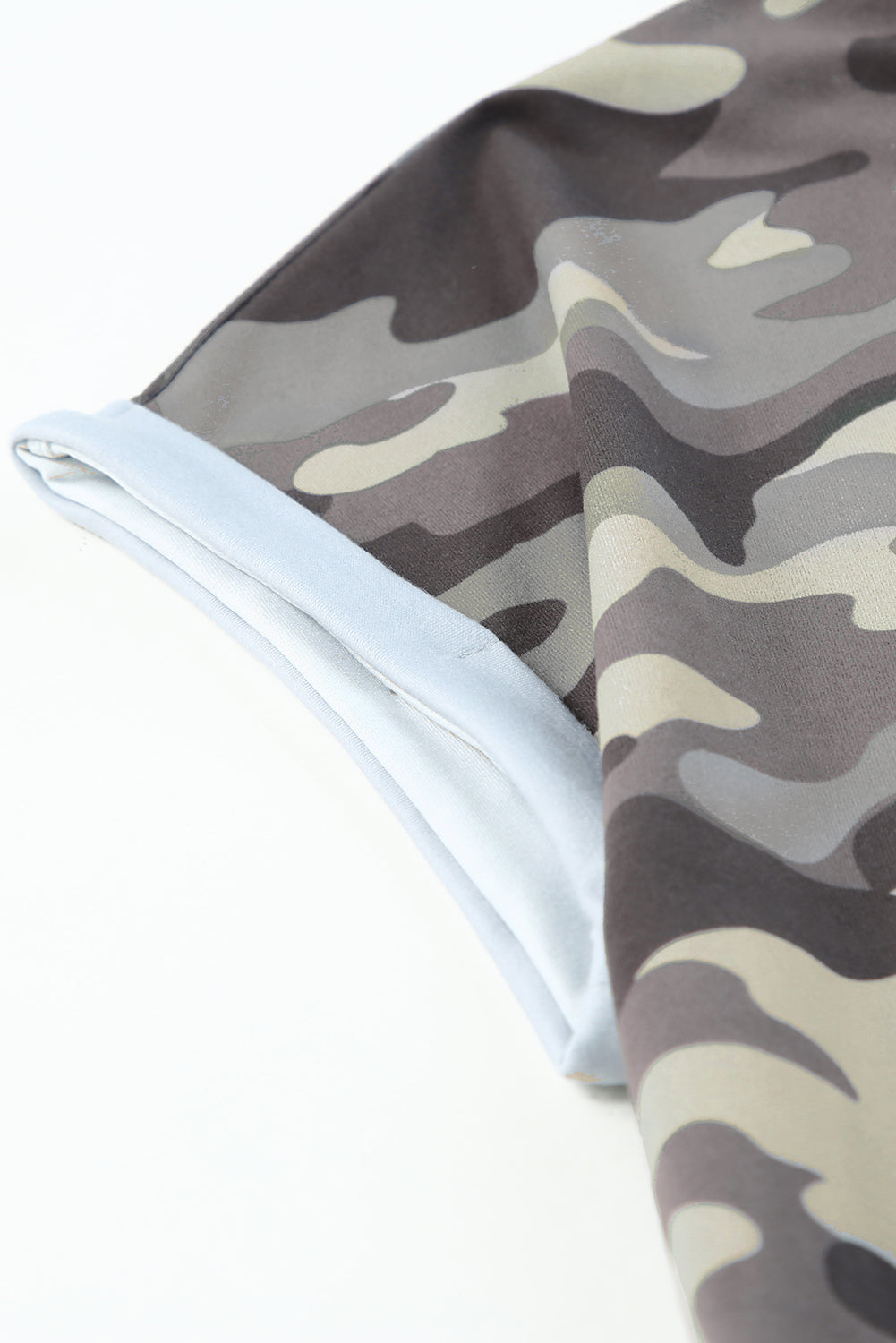 Camouflage Print Round Neck Tie Hem Tee - T-Shirts - Shirts & Tops - 5 - 2024