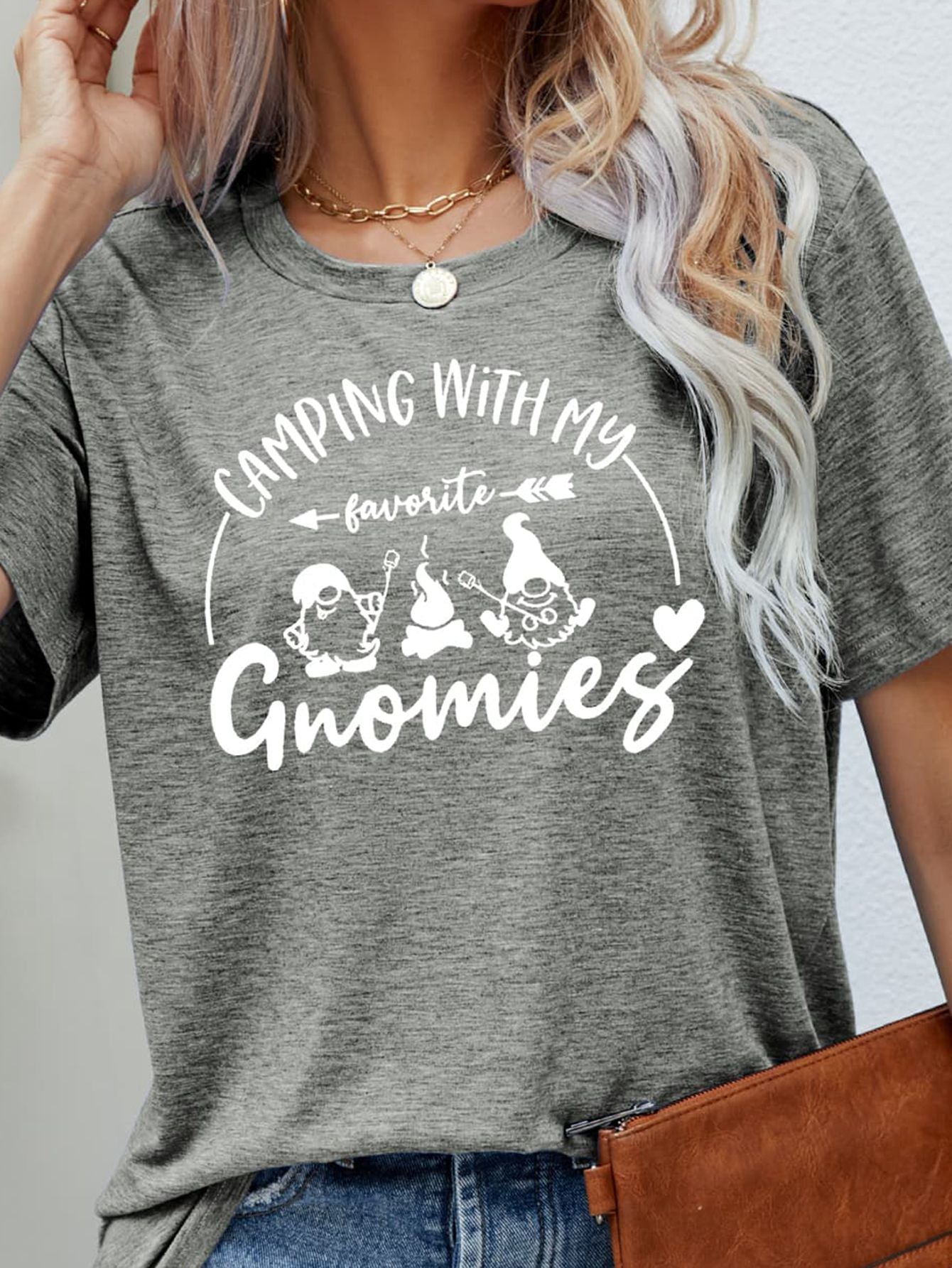 CAMPING WITH MY FAVORITE GNOMIES Graphic Tee - T-Shirts - Shirts & Tops - 5 - 2024