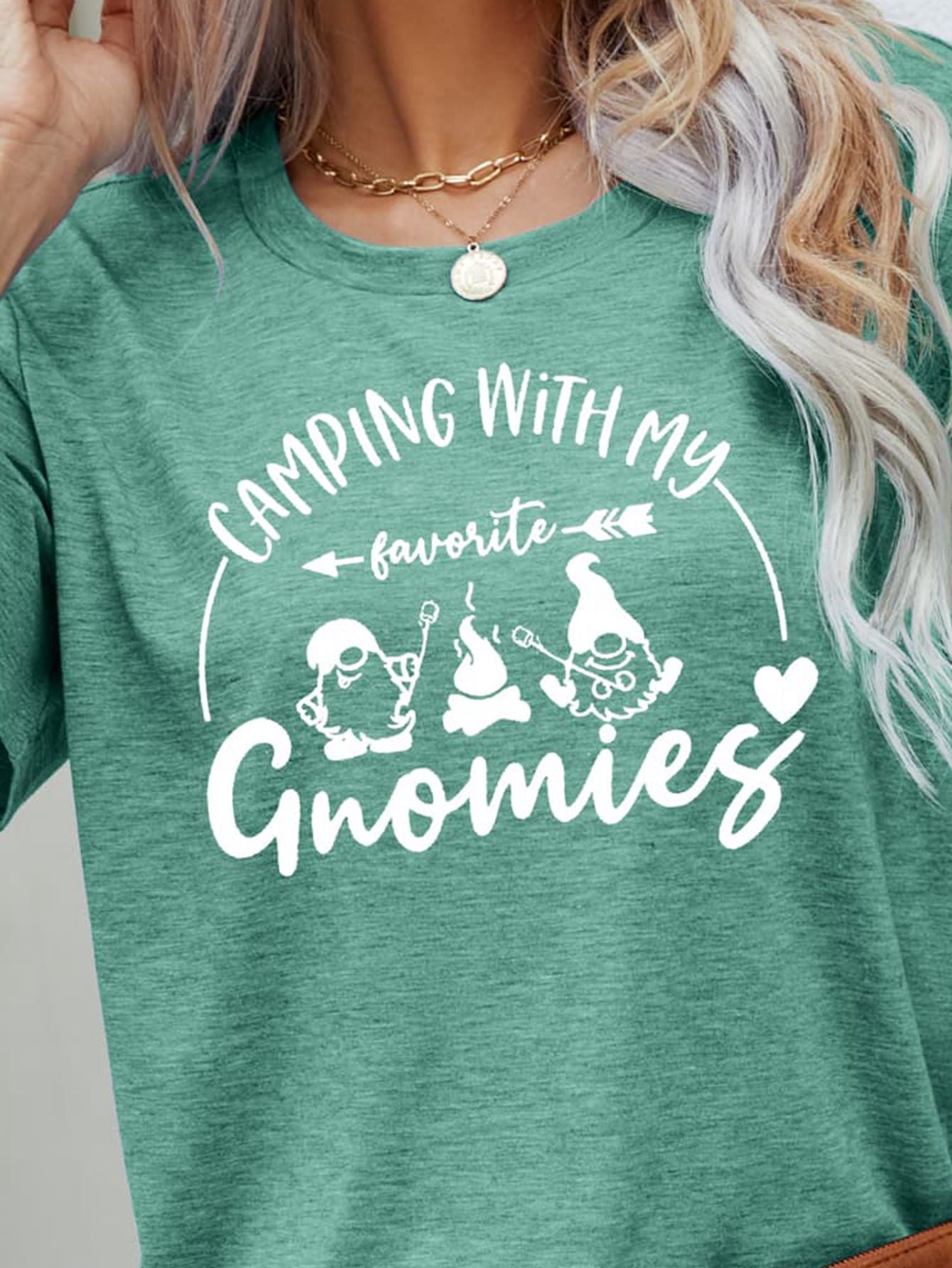 CAMPING WITH MY FAVORITE GNOMIES Graphic Tee - T-Shirts - Shirts & Tops - 12 - 2024