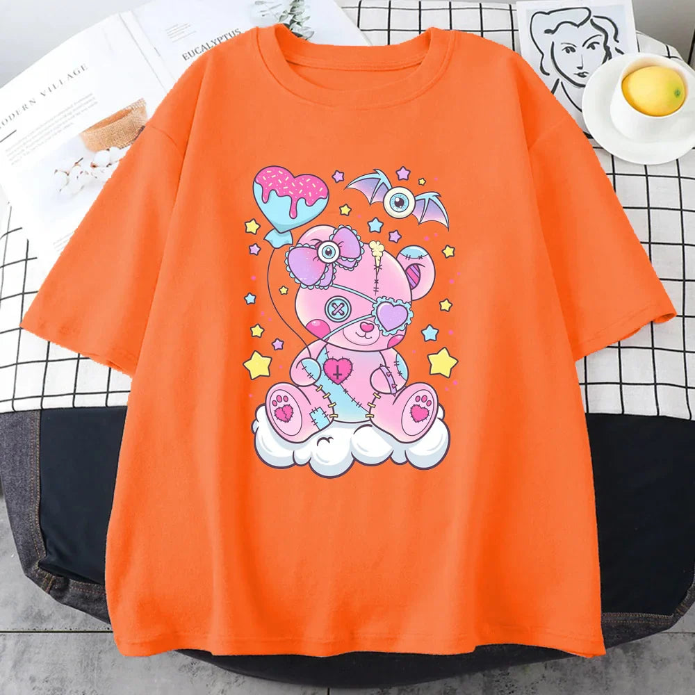 Candy Critter Tee – Sweet Goth Fantasy Oversized T-Shirt - Orange / M - T-Shirts - Shirts & Tops - 10 - 2024