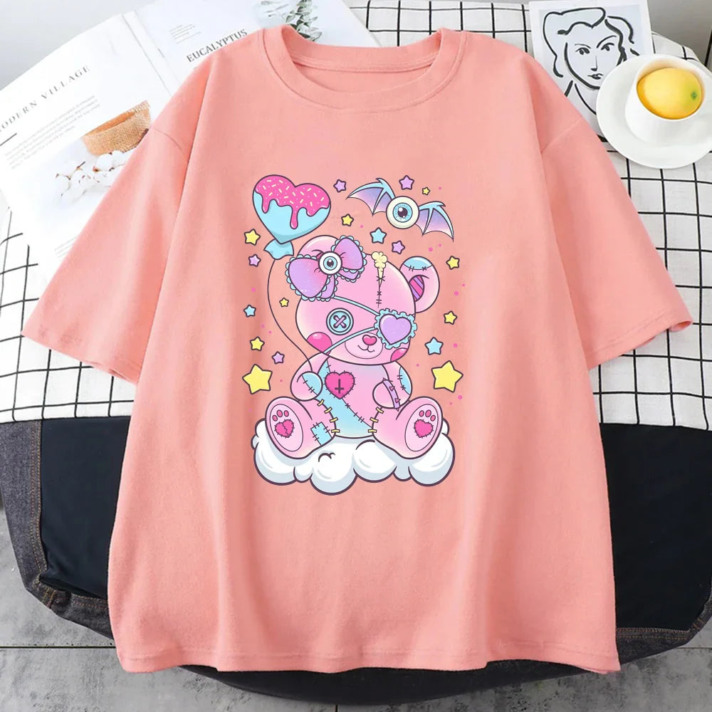 Candy Critter Tee – Sweet Goth Fantasy Oversized T-Shirt - Pink / S - T-Shirts - Shirts & Tops - 4 - 2024