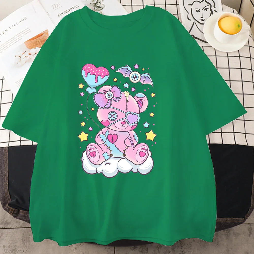 Candy Critter Tee – Sweet Goth Fantasy Oversized T-Shirt - Green / XXS - T-Shirts - Shirts & Tops - 8 - 2024