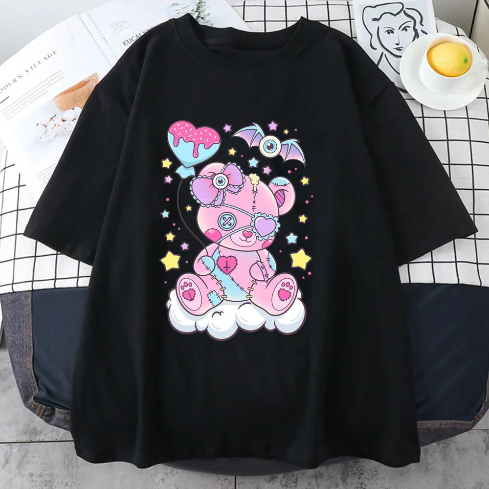 Candy Critter Tee – Sweet Goth Fantasy Oversized T-Shirt - Black / XXXL - T-Shirts - Shirts & Tops - 11 - 2024
