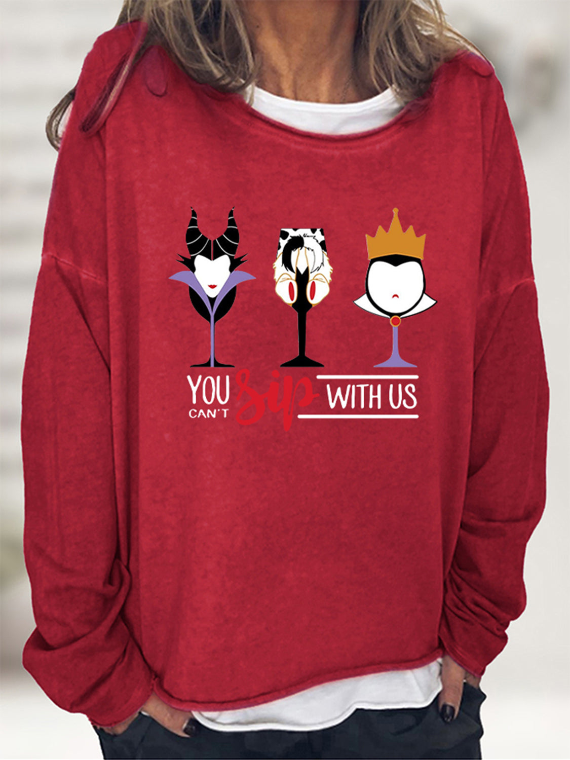 YOU CAN’T SIP WITH US Graphic Sweatshirt - Red / S - T-Shirts - Shirts & Tops - 10 - 2024