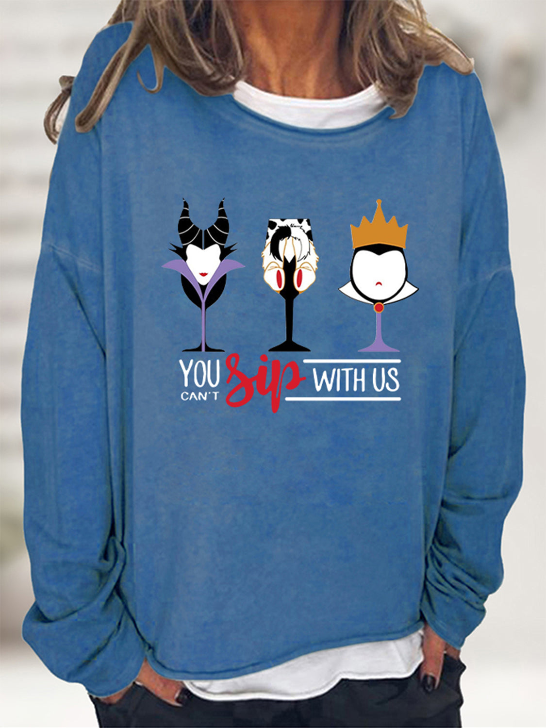 YOU CAN’T SIP WITH US Graphic Sweatshirt - Light Blue / S - T-Shirts - Shirts & Tops - 7 - 2024