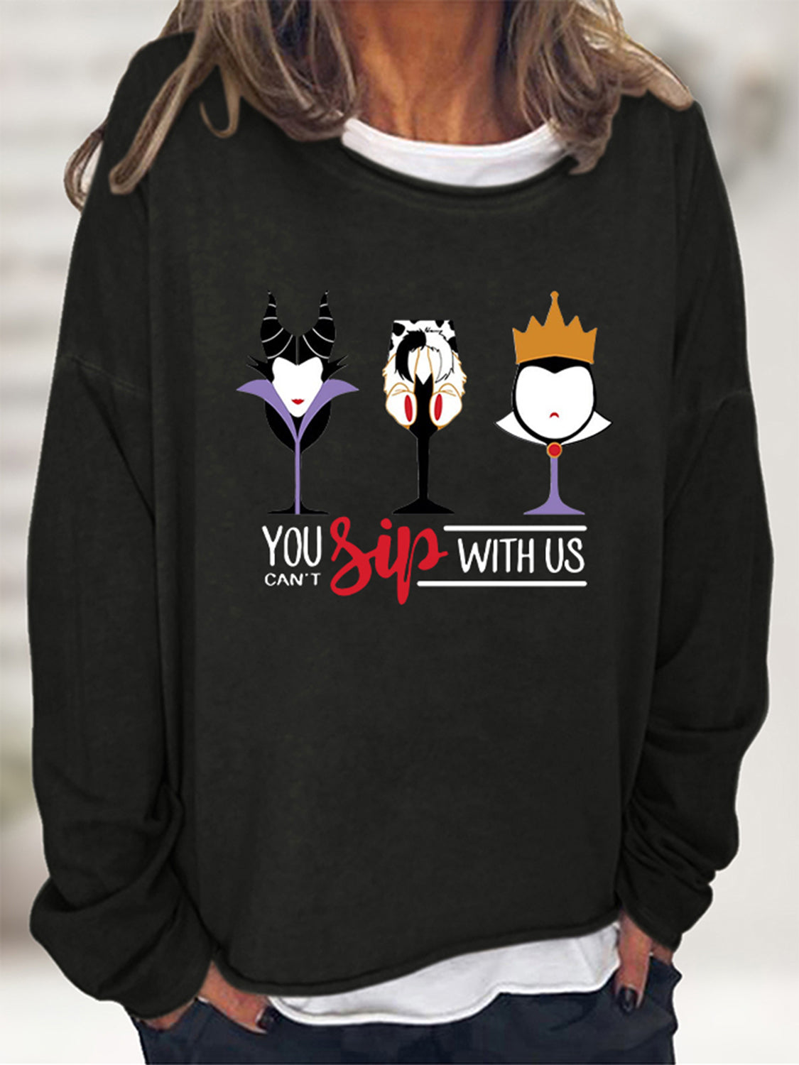 YOU CAN’T SIP WITH US Graphic Sweatshirt - Black / S - T-Shirts - Shirts & Tops - 4 - 2024