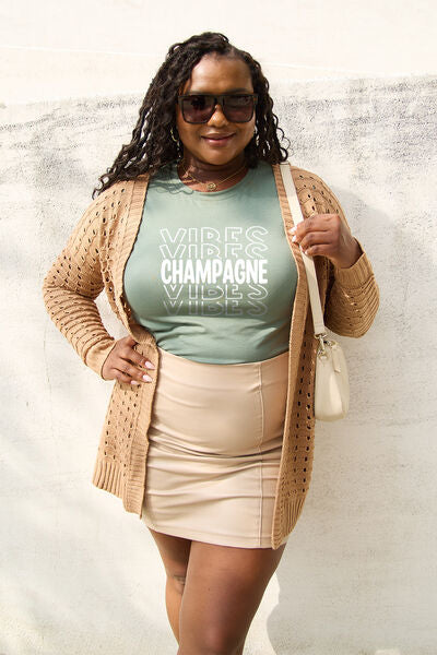 CHAMPAGNE VIBES Round Neck T-Shirt - Green / S - T-Shirts - Shirts & Tops - 3 - 2024