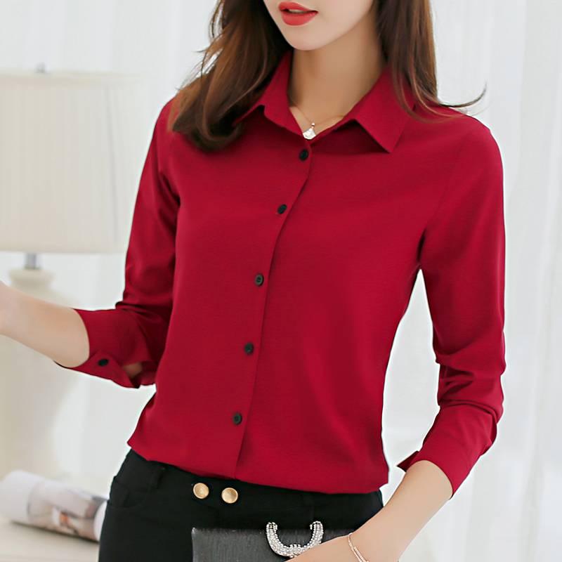 Chiffon Office Shirt - Red / XL - T-Shirts - Shirts & Tops - 4 - 2024
