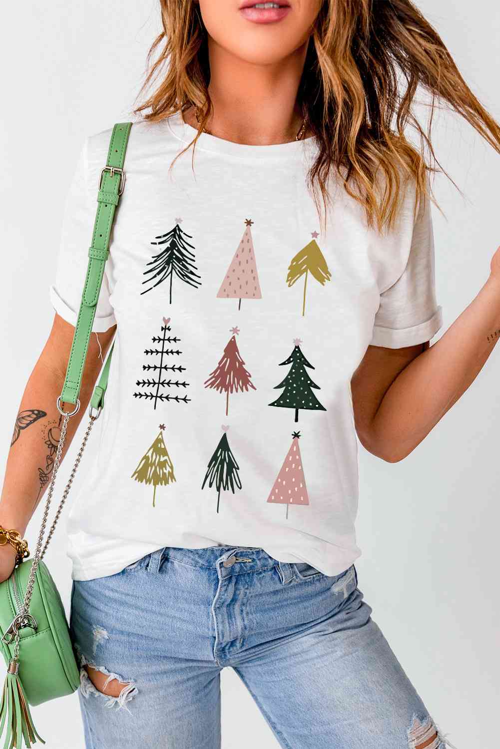 Chrismas Tree Graphic Short Sleeve T-Shirt - T-Shirts - Shirts & Tops - 2 - 2024