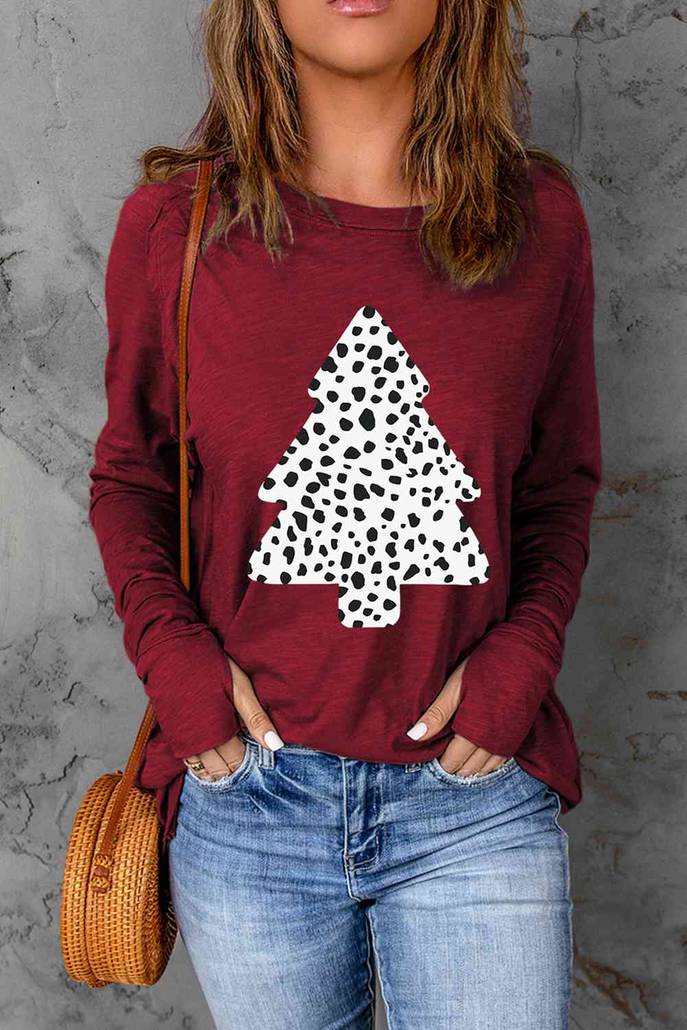 Christmas Tree Graphic Long Sleeve T-Shirt - T-Shirts - Shirts & Tops - 3 - 2024