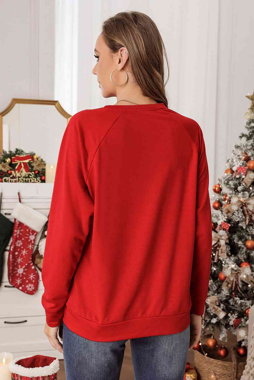 Christmas Tree Round Neck Sweatshirt - T-Shirts - Shirts & Tops - 2 - 2024
