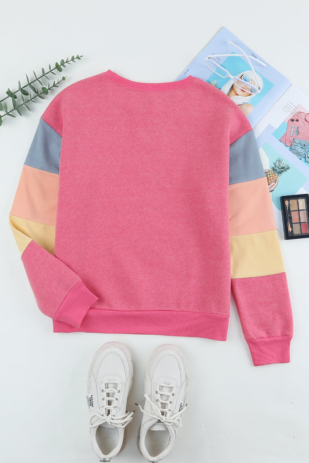 Color Block Ribbed Trim Sweatshirt - T-Shirts - Shirts & Tops - 8 - 2024