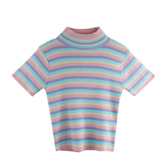 Colorful Striped Crop Top - Multi / M - T-Shirts - Baby One-Pieces - 1 - 2024
