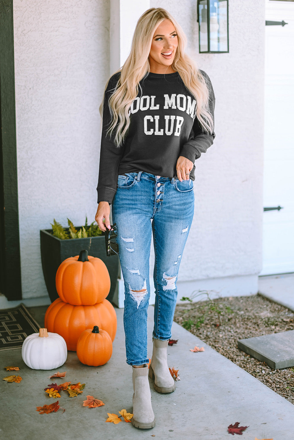 COOL MOM CLUB Round Neck Short Sleeve Sweatshirt - T-Shirts - Shirts & Tops - 5 - 2024