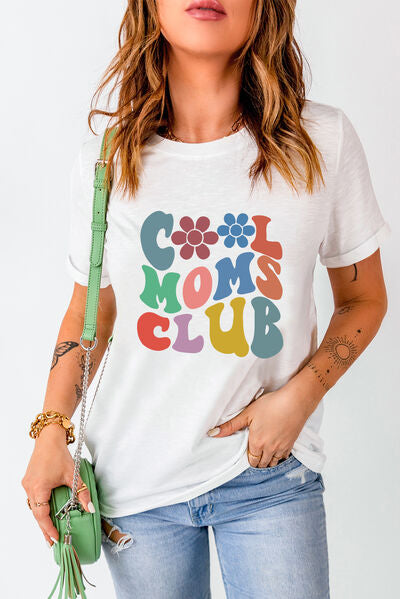 COOL MOMS CLUB Round Neck Short Sleeve T-Shirt - T-Shirts - Shirts & Tops - 3 - 2024