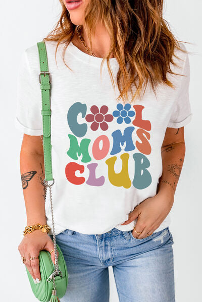 COOL MOMS CLUB Round Neck Short Sleeve T-Shirt - T-Shirts - Shirts & Tops - 4 - 2024