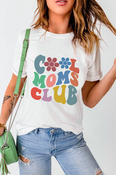 COOL MOMS CLUB Round Neck Short Sleeve T-Shirt - White / S - T-Shirts - Shirts & Tops - 1 - 2024