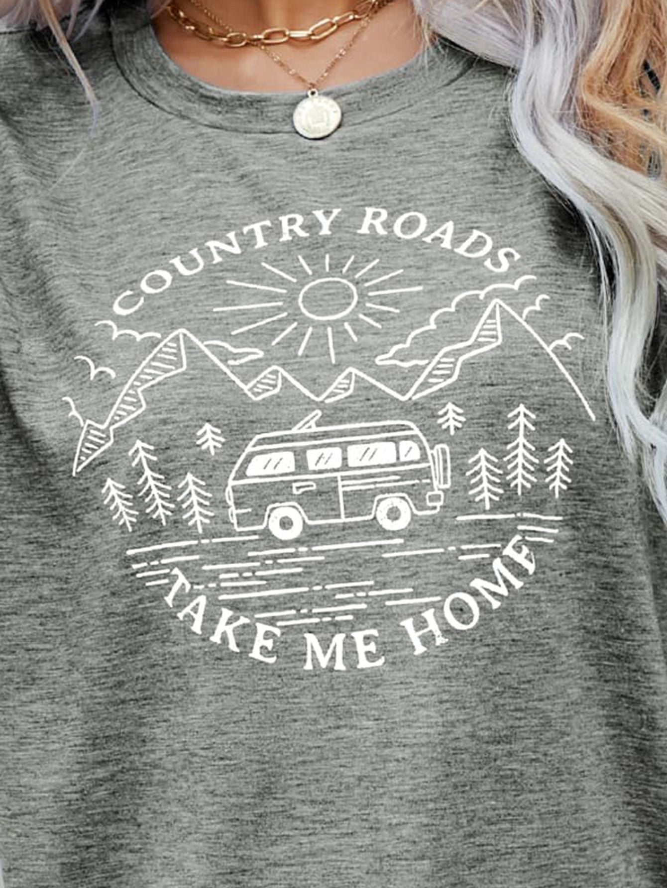 COUNTRY ROADS TAKE ME HOME Graphic Tee - T-Shirts - Shirts & Tops - 6 - 2024