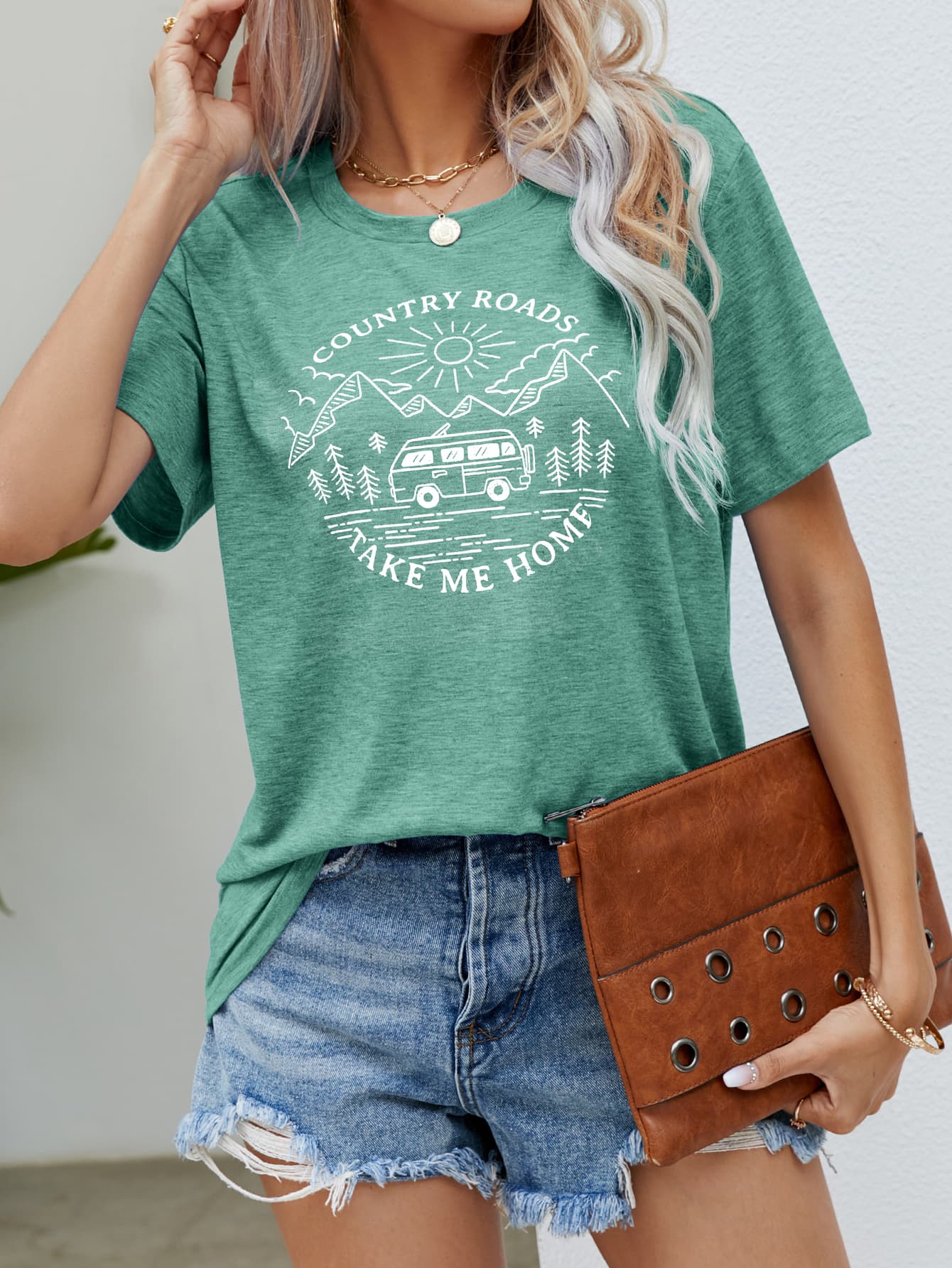 COUNTRY ROADS TAKE ME HOME Graphic Tee - Green / S - T-Shirts - Shirts & Tops - 13 - 2024