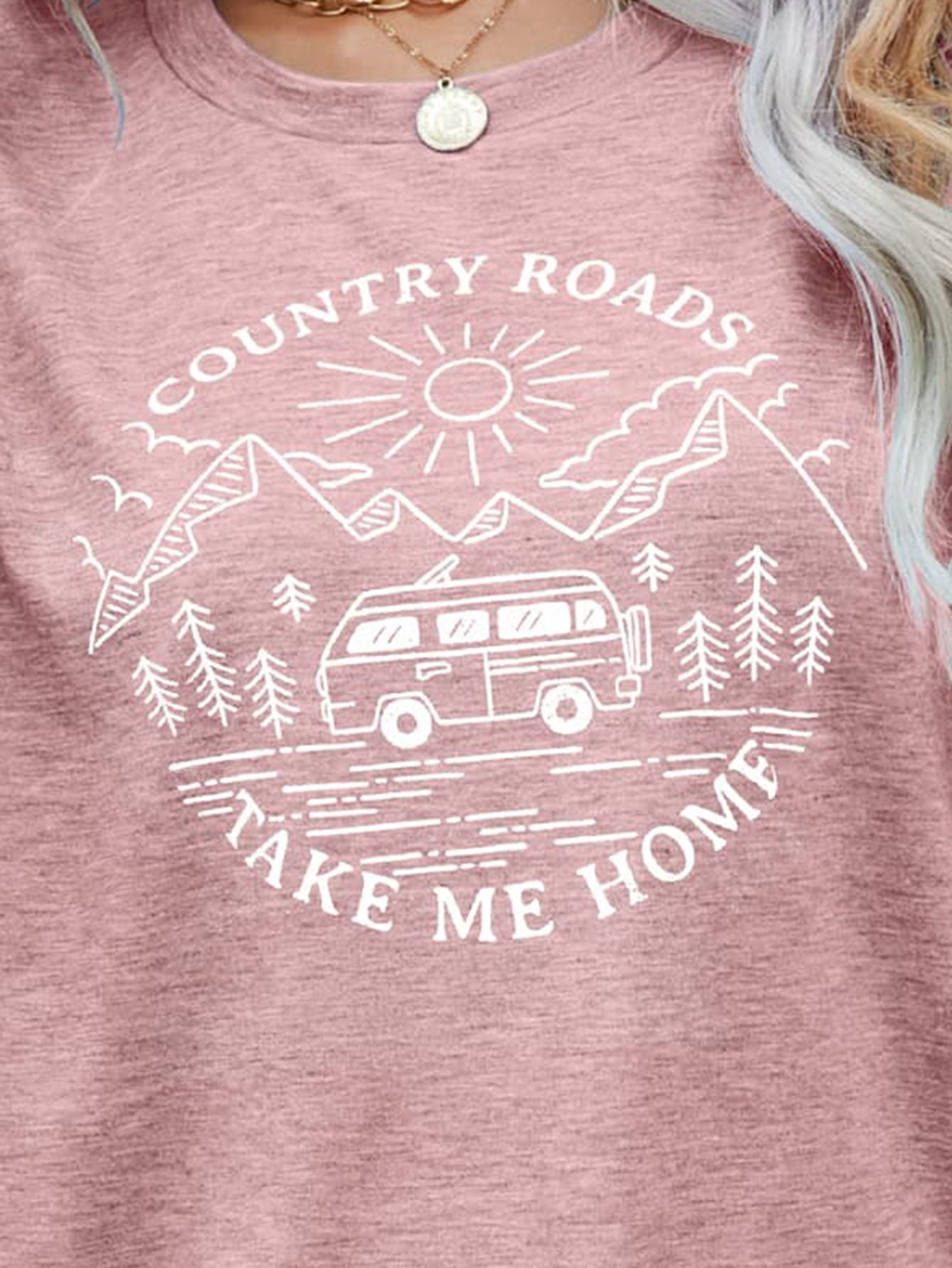 COUNTRY ROADS TAKE ME HOME Graphic Tee - T-Shirts - Shirts & Tops - 8 - 2024