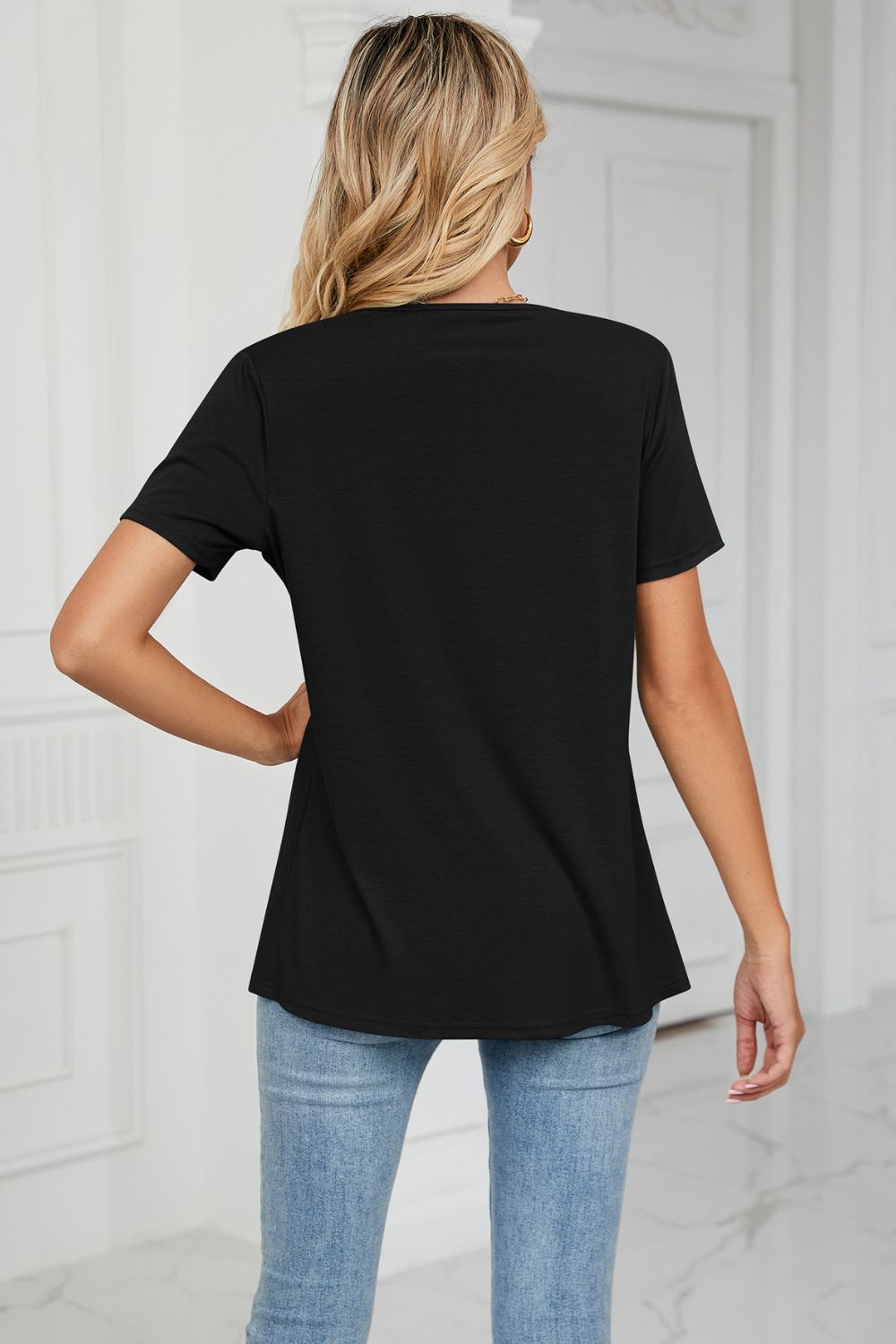 Cowl Neck Tulip Hem T-Shirt - T-Shirts - Shirts & Tops - 9 - 2024