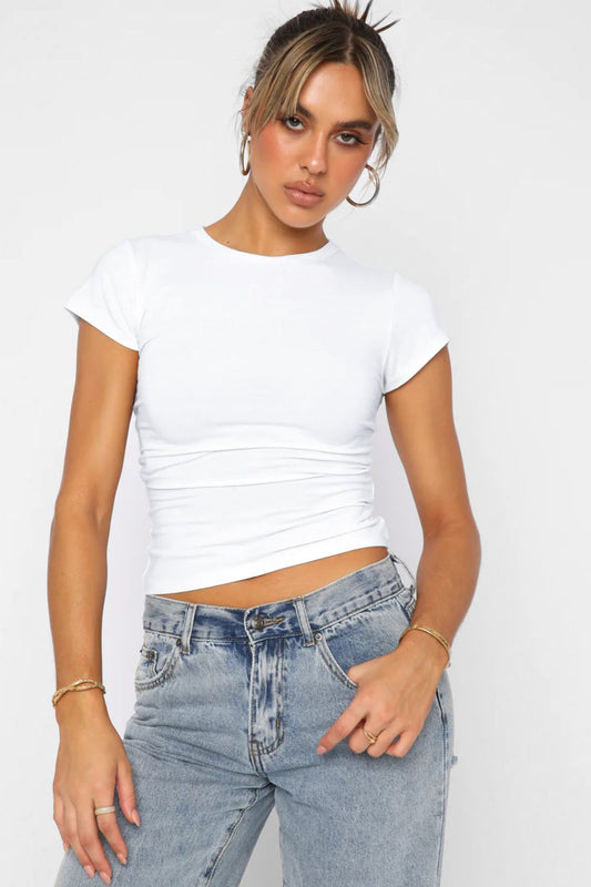 Crewneck Short Sleeve Tee - White / S - T-Shirts - Shirts & Tops - 4 - 2024