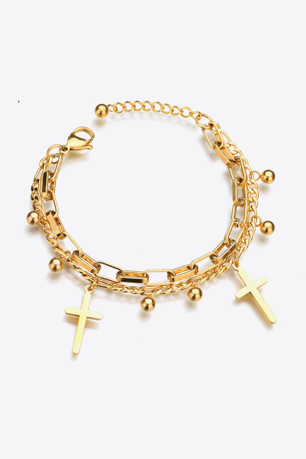 Cross Layered Stainless Steel Bracelet - T-Shirts - Bracelets - 5 - 2024