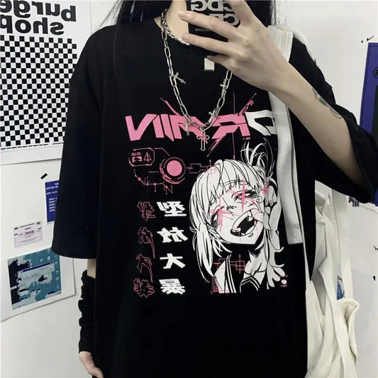 Cyber Pop Fantasy Tee – Vibrant Neon Anime Streetwear Shirt - Black / M - T-Shirts - Shirts & Tops - 7 - 2024