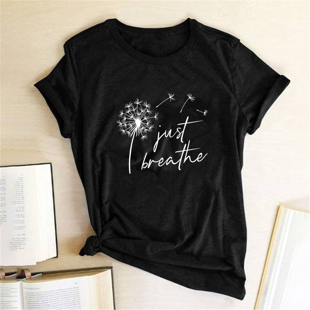 Dandelion Just Breathe - Black / XL - T-Shirts - Shirts & Tops - 11 - 2024
