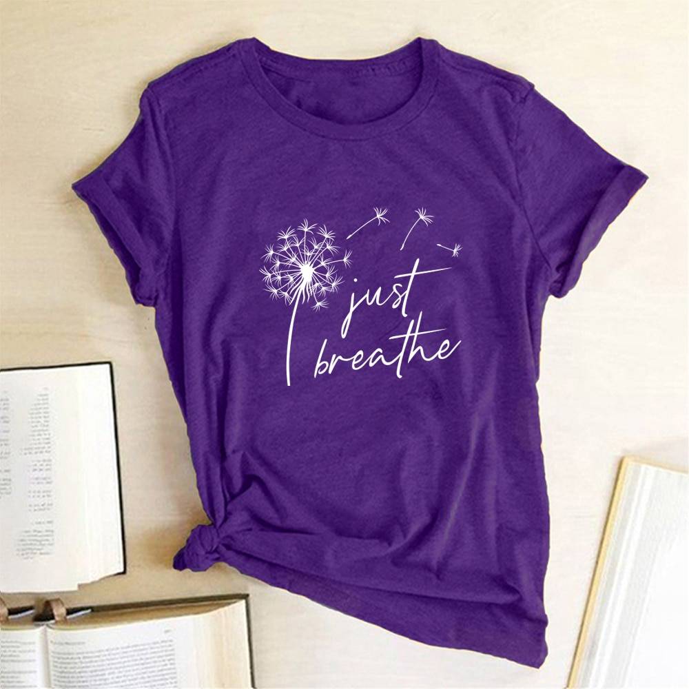 Dandelion Just Breathe - Purple / XL - T-Shirts - Shirts & Tops - 14 - 2024